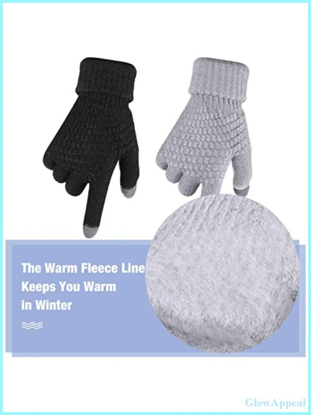 Women's Winter Touch Screen Gloves 2 Pair Chenille Fleece Lined
